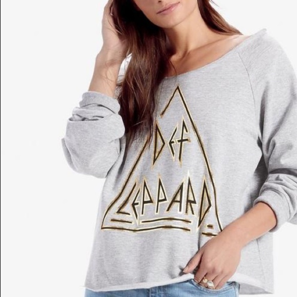 *SOLD* Lucky Brand Def Leppard cropped sweater